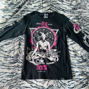 Killstar Unisex long sleeve tee hot pink Large punk goth